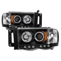 Ram 1500-3500 02-05 Strålkastare Projektor LED (Utbytbara LEDs) - Svarta Spyder Auto
